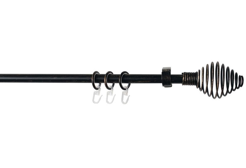 Κουρτινόβεργα Homefit Modena Επεκτεινόμενη Φ16/19mm 120/210cm Μαύρη/Χρυσή