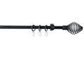 Κουρτινόβεργα Homefit Modena Επεκτεινόμενη Φ16/19mm 120/210cm Μαύρη/Ασημί