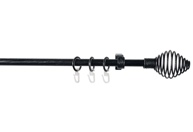 Κουρτινόβεργα Homefit Modena Επεκτεινόμενη Φ16/19mm 120/210cm Μαύρη/Ασημί