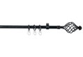 Κουρτινόβεργα Homefit Prado Επεκτεινόμενη Φ16/19mm 120/210cm Μαύρη/Ασημί