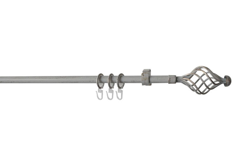 Κουρτινόβεργα Homefit Prado Επεκτεινόμενη Φ16/19mm 120/210cm Λευκή/Χρυσή