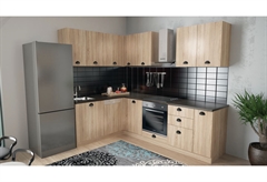 Έτοιμη Κουζίνα Kitwood Nerva Αριστερή Γωνία Σονόμα για Εντοιχιζόμενες Συσκευές Μ250/170xΠ60xΥ217cm με Πάγκο