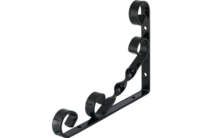 Γωνία Στήριξης Ραφιού Lux Jutta 1.3x18x13cm Μαύρο Ατσάλι