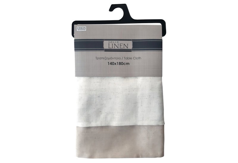 Τραπεζομάντηλο Ionion Solid Linen 180x140cm Λευκό