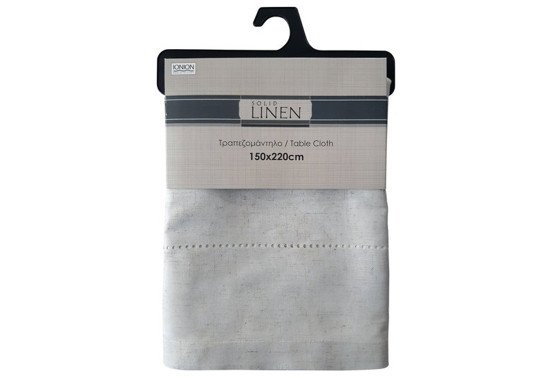 Τραπεζομάντηλο Ionion Solid Linen 220x150cm Γκρι