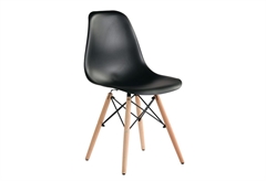 Καρέκλα Homefit Anais 52x46x82/44cm Μαύρη PP Πόδια Ξύλινα
