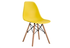 Καρέκλα Homefit Anais 52x46x82/44cm Κίτρινη PP Πόδια Ξύλινα