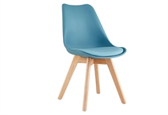 Καρέκλα Homefit Casa 58x48x83/46cm PU Μπλε Ανοιχτό Πόδια Ξύλινα