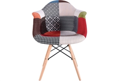 Καρέκλα Homefit Soft 62x63x81cm Κόκκινο Ύφασμα Πόδια Ξύλινα με Μπράτσα