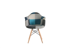 Καρέκλα Homefit Soft 62x63x81cm Γκρι Ύφασμα Πόδια Ξύλινα με Μπρατσα