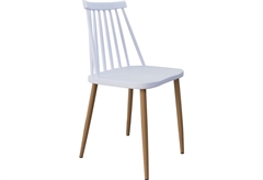 Καρέκλα Homefit Retro 48x42,3x80cm Λευκή PP Πόδια Μεταλλικά