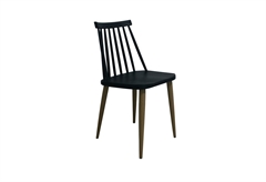 Καρέκλα Homefit Retro 48x42,3x80cm Μαύρη PP Πόδια Μεταλλικά