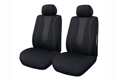Κάλυμμα Καθίσματος Cartech Cover Plus Σετ 6 Τεμάχια Polyester-Jacquard Μαύρο/Γκρι