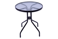 Τραπέζι Μεταλλικό με Γυάλινη Επιφάνεια Ηomefit Βistro Βlack Φ.60x70cm