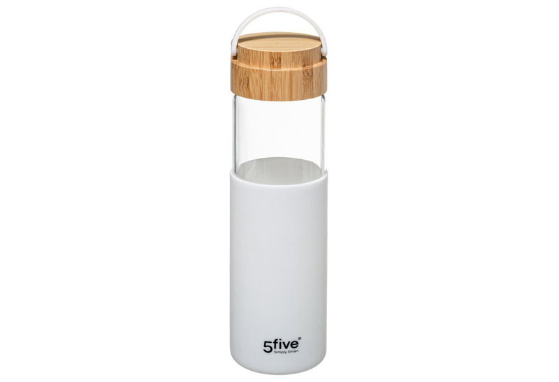 5Five Mode Μπουκάλι Γυάλινο με Καπάκι Bamboo 0.55L
