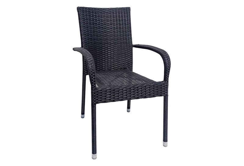 Πολυθρόνα Homefit Salonica Μεταλλική/Rattan Μαύρη