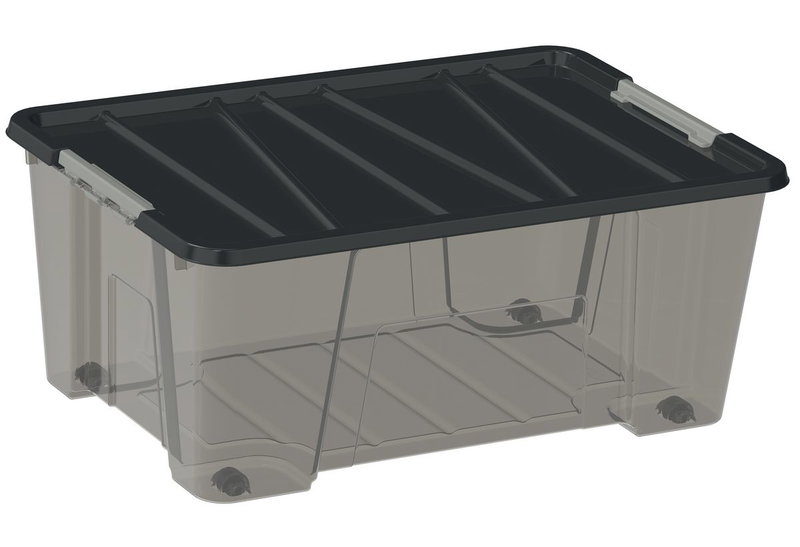 Κουτί Αποθήκευσης Πλαστικό Dea Home Jolly Μ57xΠ39xΥ24cm 35lt Γκρι/Μαύρο