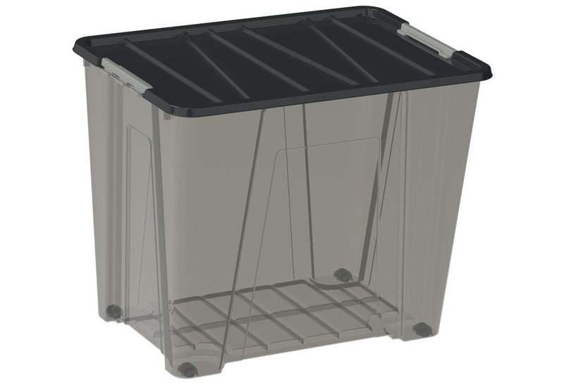 Κουτί Αποθήκευσης Πλαστικό Dea Home Jolly Μ57xΠ39xΥ47cm 70lt Γκρι/Μαύρο