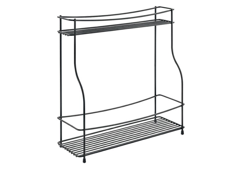 Metaltex Lava Therm Balsamico Εταζέρα Μεταλλική Μαύρη 2 Θέσεων 35x12x37cm