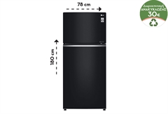 LG GTB744BMBZD Ψυγείο Δίπορτο Μαύρο