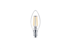 Philips Λαμπτήρας Κερί LED Clear Glass E14 Θερμό Φως 4.3W Σετ 2 Τεμαχίων