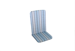 Bioafrol Μαξιλάρι Καρέκλας Ψηλής Πλάτης 112x48x5cm Μπλε Ριγέ με Φερμουάρ