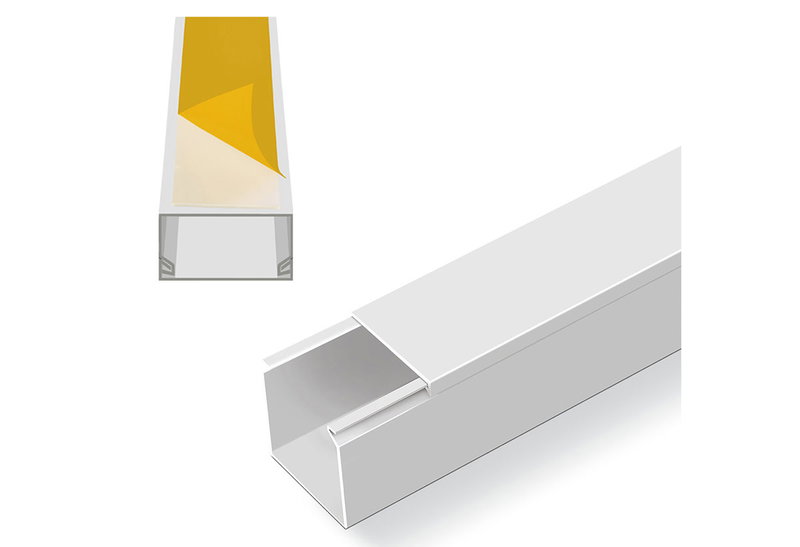 Κανάλι Τοίχου Αυτοκόλλητο 16x16mm, 2Μ, Λευκό