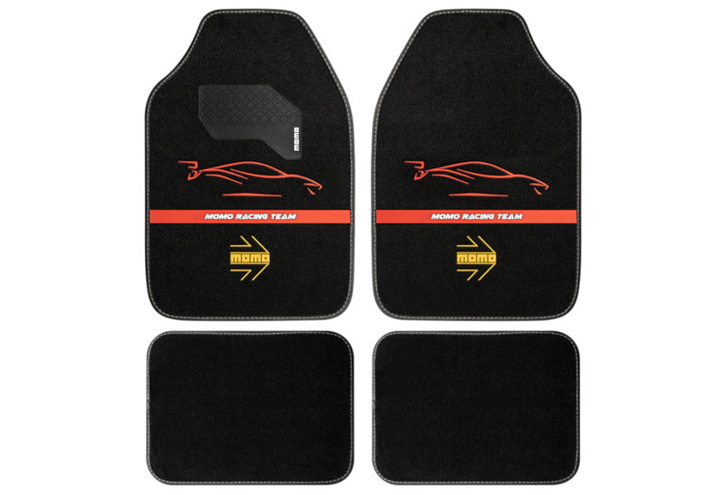 Σετ Δάπεδα Αυτοκινήτου Momo Racing Full Set Μαύρο/Κόκκινο 4τμχ