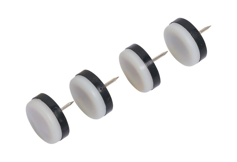 Lux Ολισθητήρας Καρφωτός Πλαστικός 30mm Λευκός 4 Τεμάχια