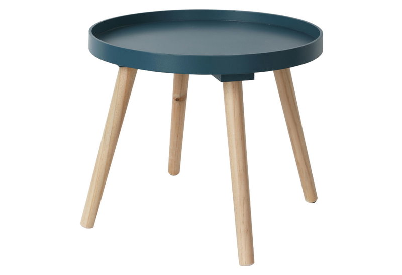 Βοηθητικό Τραπέζι Tres Μπλε /Natural Φ40x40cm