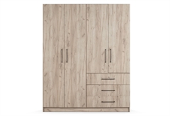 Ντουλάπα Ρούχων Τετράφυλλη Kitwood Alpha Μ180xΠ58.5xΥ220cm Καρυδί