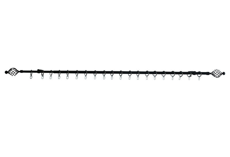 Κουρτινόβεργα Homefit Prado Επεκτεινόμενη Φ16/19mm 120/210cm Μαύρη/Χρυσή