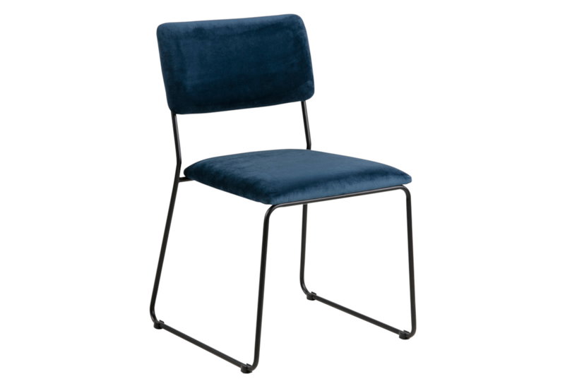 Καρέκλα Ac Design Furniture Cornelia M53.5xΠ50xY80cm Μπλε