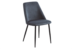 Καρέκλα Ines Γκρι Μ57.5xΠ49.2xΥ84cm με Μαύρα Μεταλλικά Πόδια