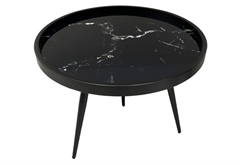 Τραπέζι Σαλονιού Liberta Marm Φ60cm Μαύρο