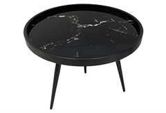 Τραπέζι Liberta Marm Μαύρο Φ60x45cm