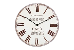 Ostaria Paris Ρολόι Τοίχου Καφέ/Λευκό 30cm MDF