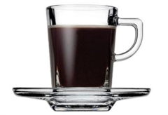 Espiel Carre Φλυτζάνι και Πιάτο Espresso Γυάλινο Διάφανο 75ml