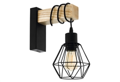 Eglo Townshend 5 Απλίκα Τοίχου με Ντουί Ε27 Μαύρο 14x24x24.5cm
