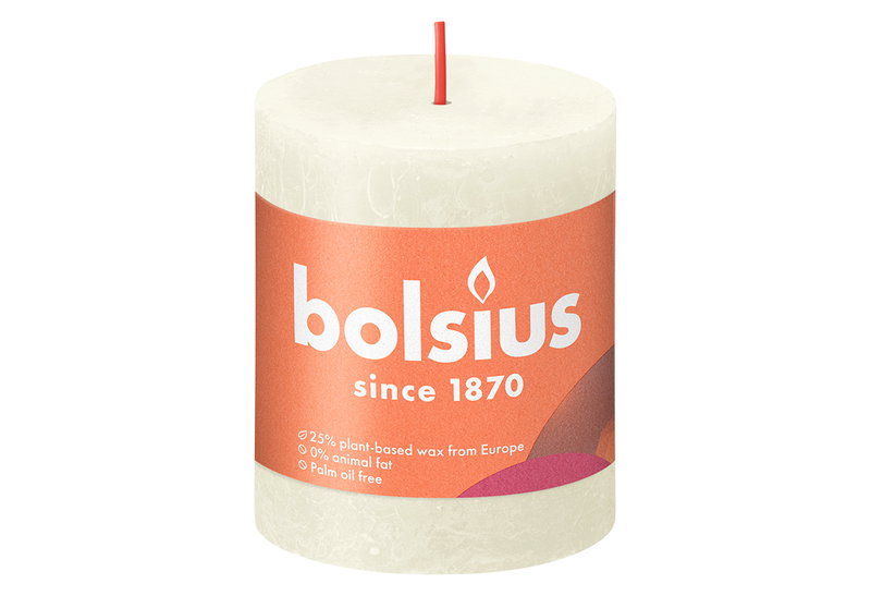 Bolsius Κερί Rustic Shine Soft Pearl 35 Ωρών 8x6.8cm