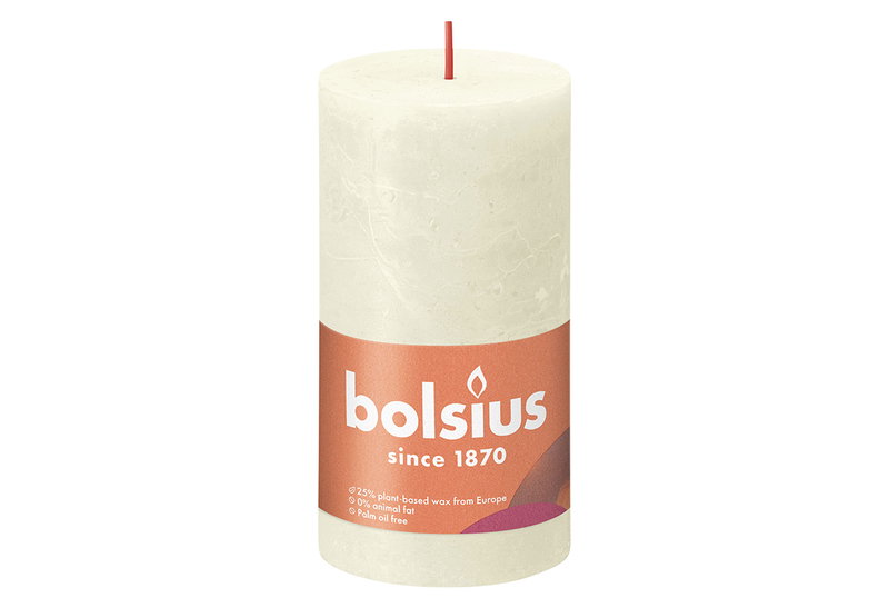 Bolsius Κερί Rustic Shine Soft Pearl 60 Ωρών 13x6.8cm