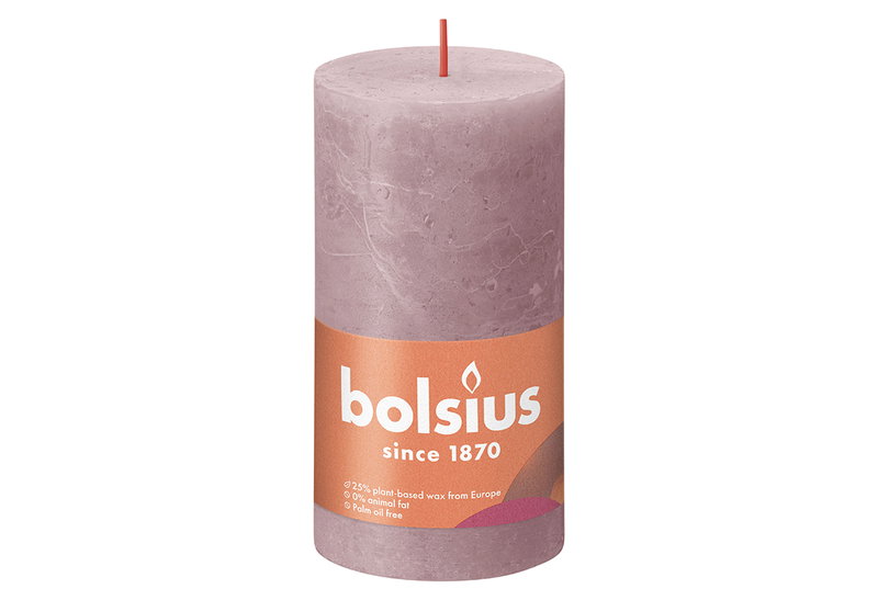 Bolsius Κερί Rustic Shine Ash Rose 60 Ωρών 13x6.8cm
