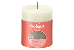 Bolsius Κερί Rustic Sunsetpillar Soft Pearl & Champagne 35 Ωρών 8x6.8cm