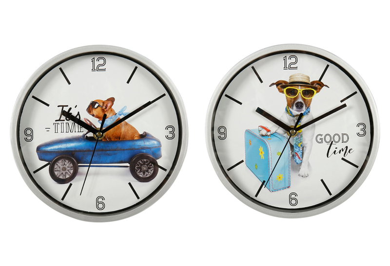 Ρολόι Τοίχου Ostaria Dogs σε 2 Σχέδια Φ20cm