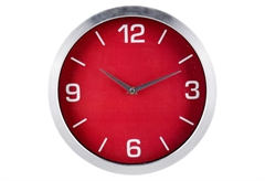Ostaria Ρολόι Τοίχου Κόκκινο με Λευκούς Αριθμούς Μεταλλικό Φ.30cm
