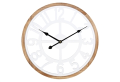 Ostaria Ρολόι Τοίχου Wood&White Ξύλινο Φ.40cm