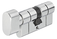 ABUS Κύλινδρος 10.5x3.3x17.3cm (30+30) με Πόμολο και Κλειδί Ασφαλείας Χρωμέ KD6PSN