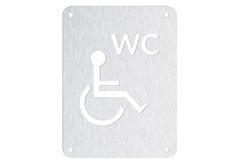 Metalor Πινακίδα Πληροφόρησης WC για ΑμεΑ 12x16cm Ασημί