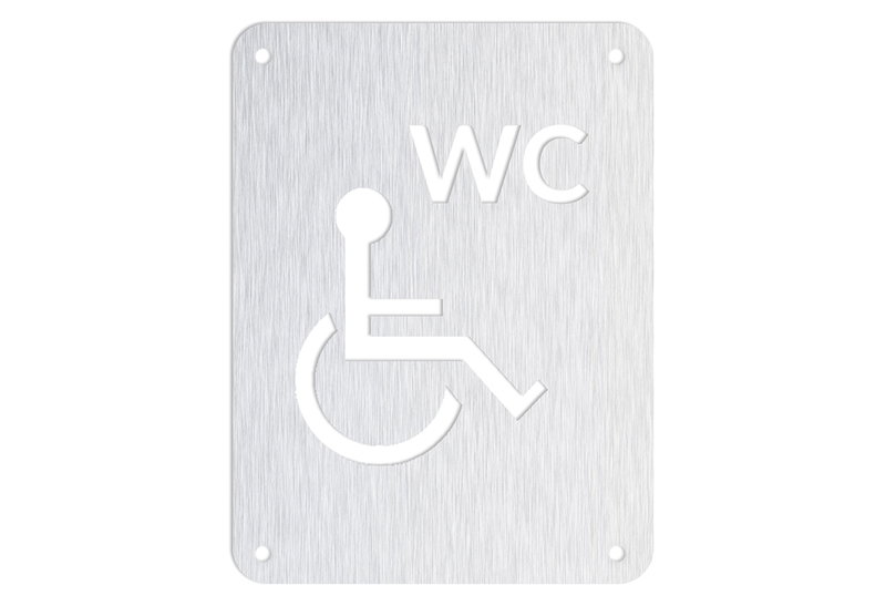 Metalor Πινακίδα Πληροφόρησης WC για ΑμεΑ 12x16cm Ασημί