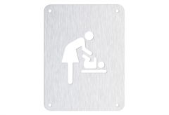 Metalor Πινακίδα Πληροφόρησης Φροντίδα Μωρού 12x16cm Ασημί